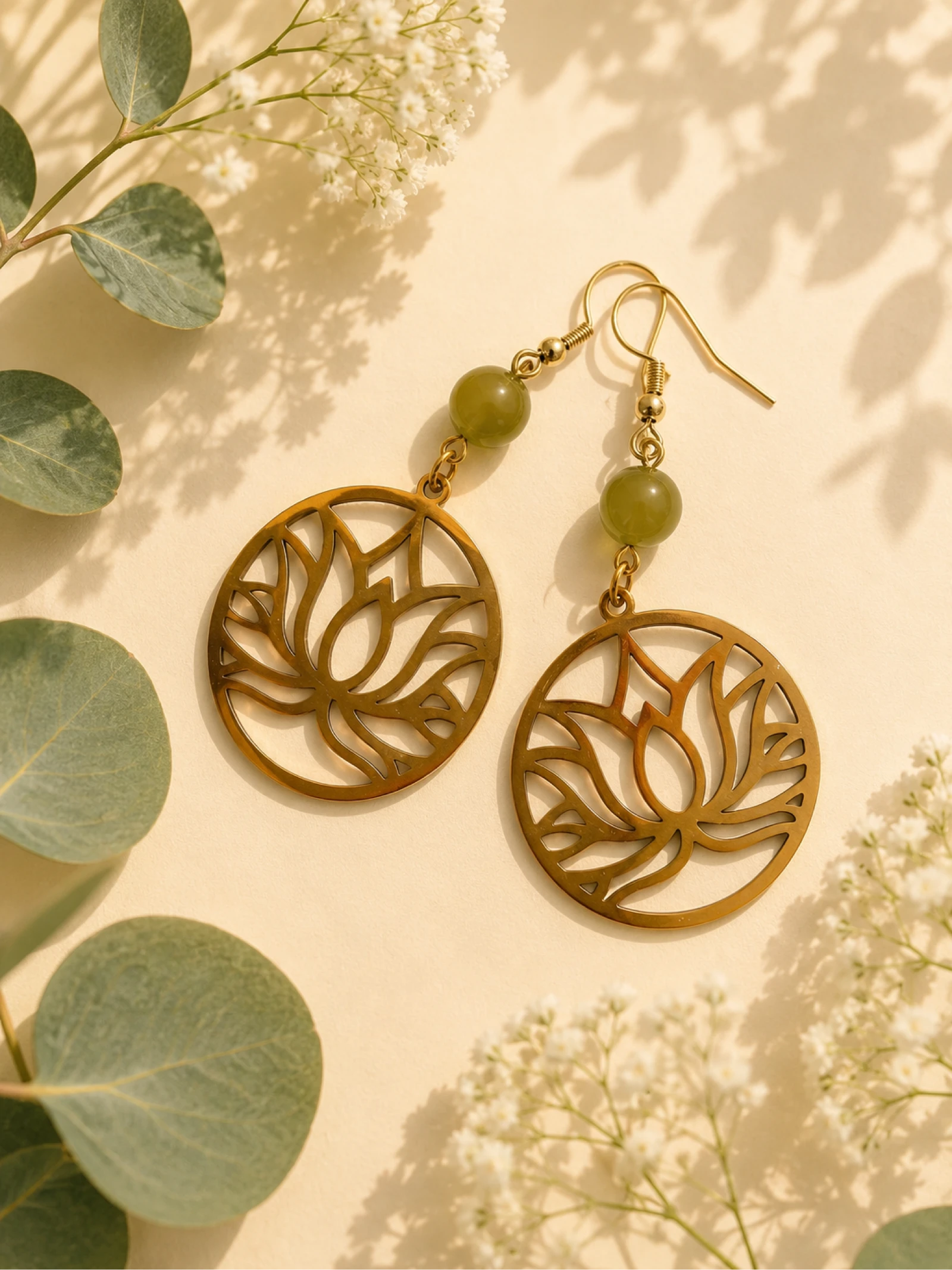 Boucles d’oreilles fleur de lotus effet miroir  – photo 4